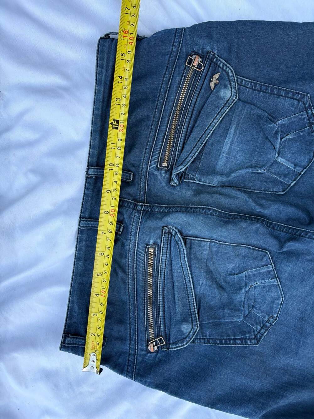 Mos Mosh Women's Blue Denim Skinny Jeans with Zipper Pocket Detail - Picture 10 of 11